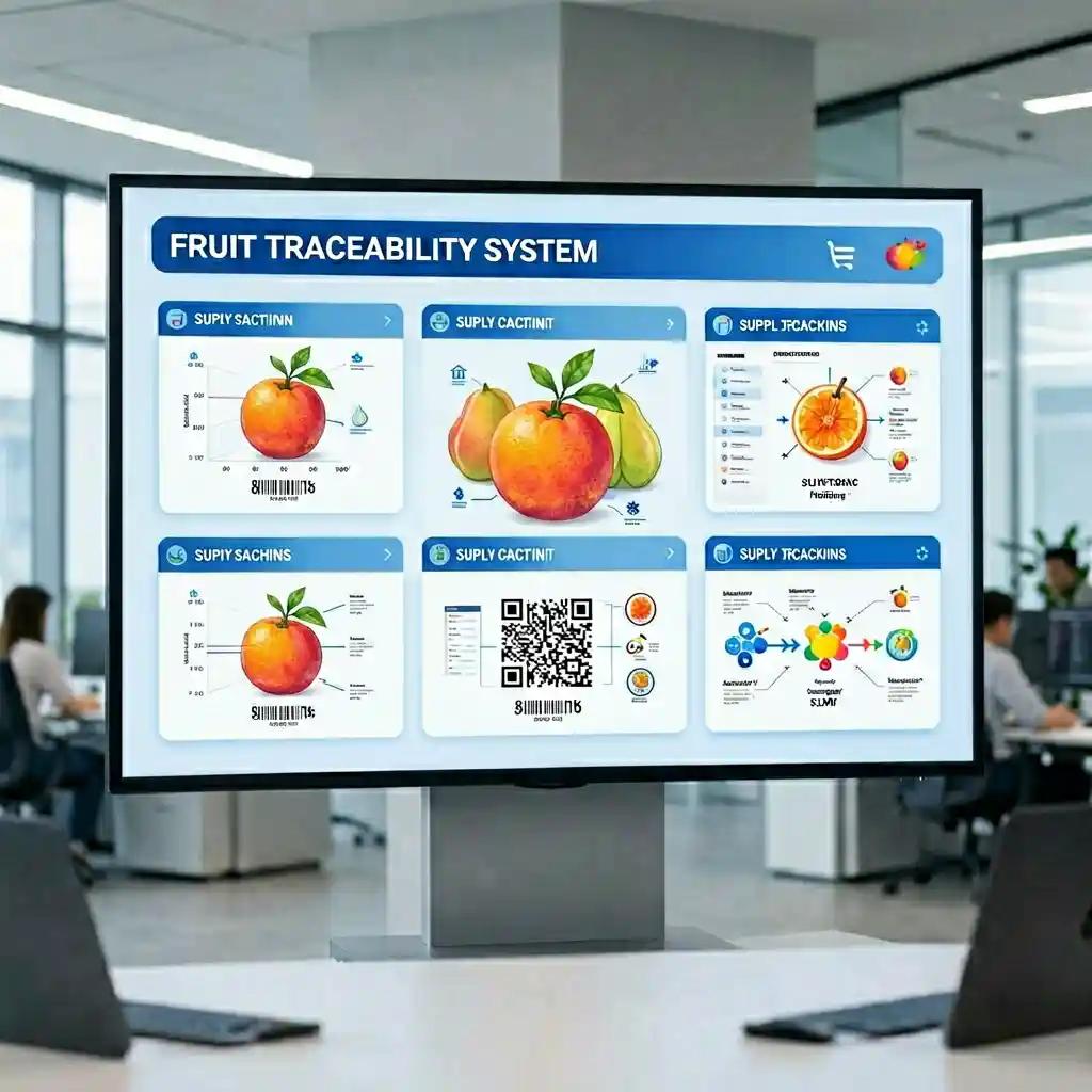 Citrus traceability system showing supply chain tracking from orchard to retail